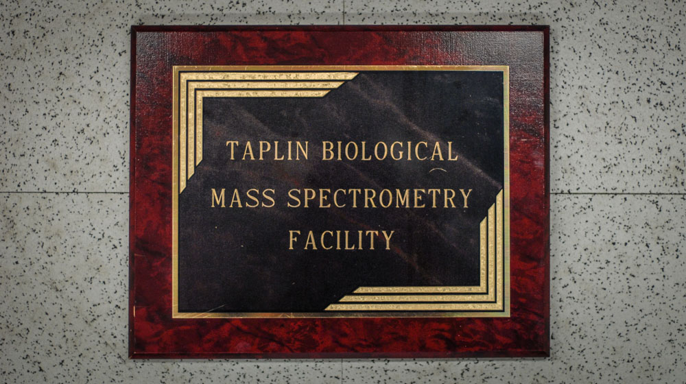 Taplin Biological Mass Spectrometry Facility sign